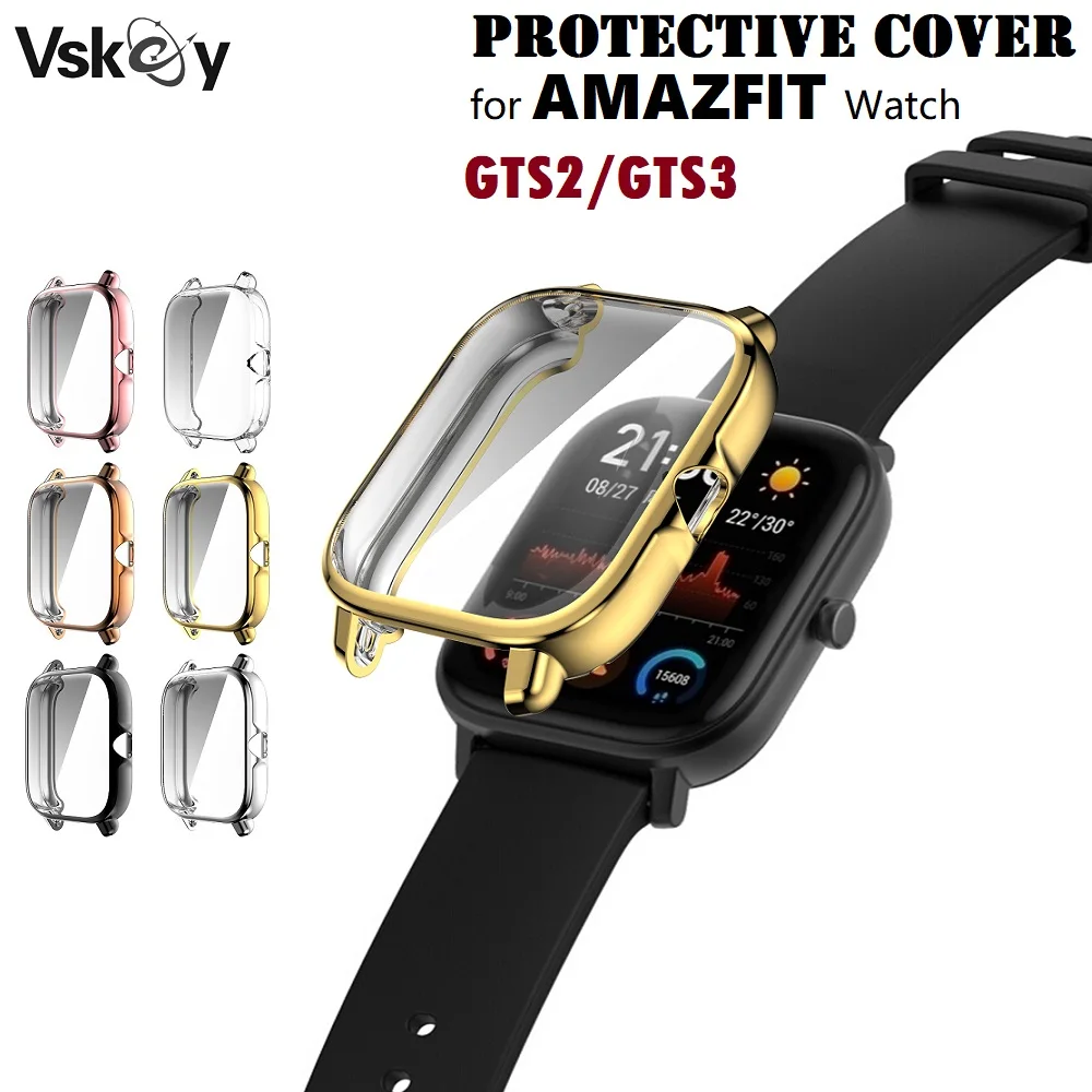 

10PCS Protective Cover for Amazfit GTS3 GTS2 Smart Watch Soft Plating TPU Full Screen Protector Shock-Proof Case