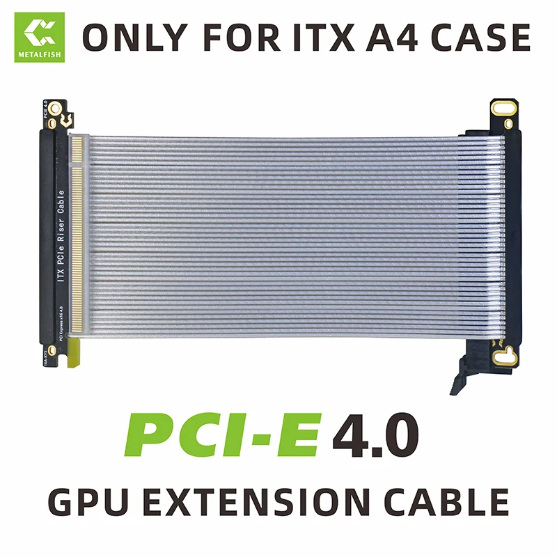 Fio Branco da Extensão do Cabo do Riser de Pcie3.0 X16 dos Peixes Metálicos para o Chassi da Estrutura de Itx a4 Mini Estojo Compacto
