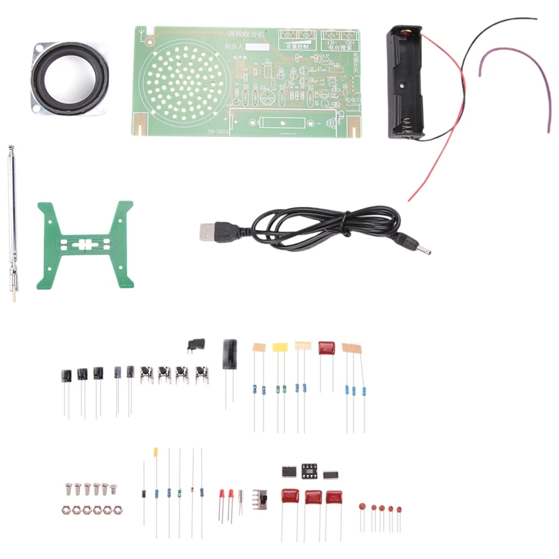 

FM Radio DIY Kit RDA5807 FM Radio Receiver 87Mhz-108Mhz Frequency Modulation TDA2822 Power Amplifier Kit