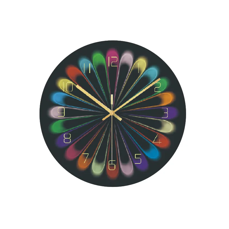 개인화된 단순함과 다채로운 예술 벽시계를 갖춘 파란색과 흰색 도자기 유리 시계 스탠드