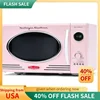 QWNostalgia Retro Countertop Microwave Oven - Large 800-Watt - 0.9 cu ft - 12 Pre-Programmed Cooking Settings - Digital Clock 1
