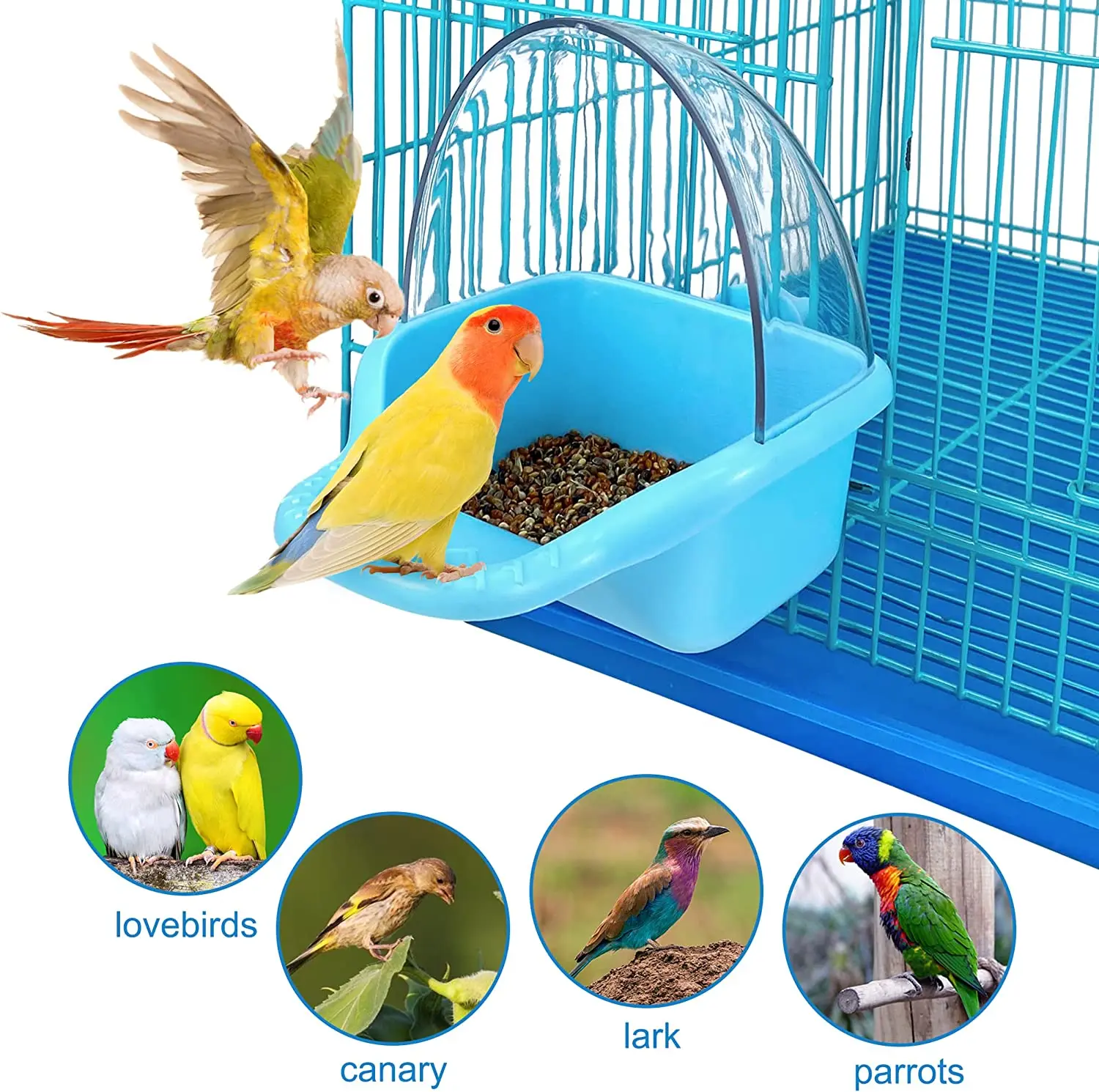 Multifunction Creative Green Food Tray Parrot Bathtub Animal Cage