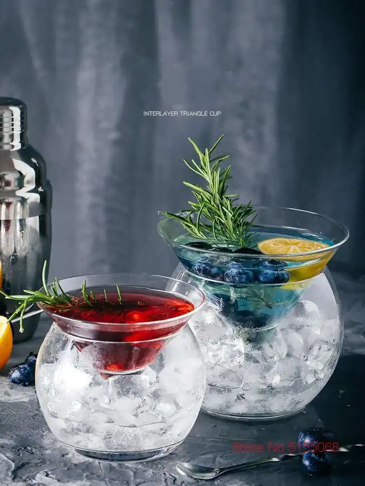 Description Picture 2 of item2022 Unique Cocktail Glass Fancy Restaurant Artistic Conception Dry Ice Set Molecular Gastronomy Container Martini Smoothie Cup