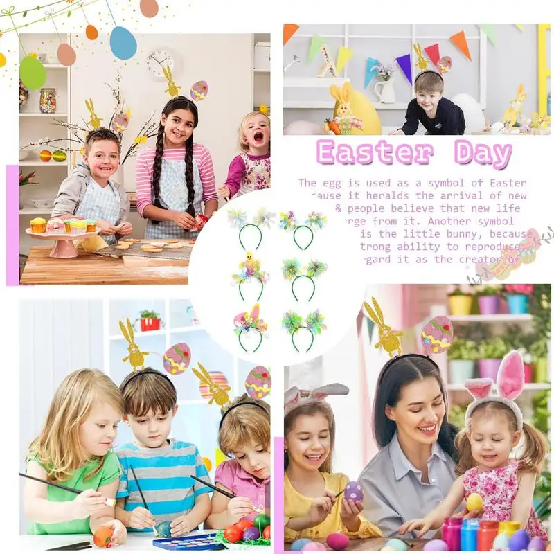 Happy Easter Headband Happy Easter Day Hairband For Decoration Cartoon Spring Day Party Hair Hoop Decoration For
