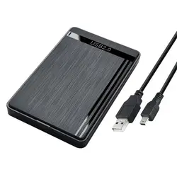 Compact USB & Type - C External Hard Drive Enclosure - 2.5 SATA HDD Case (USB 2.0)