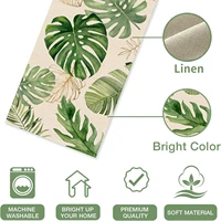 Summer Palm Leaves Tropical Greenery Linen Table Runners Spring Seasonal Home Kitchen Dining Table Decor Outdoor Party Decor 6