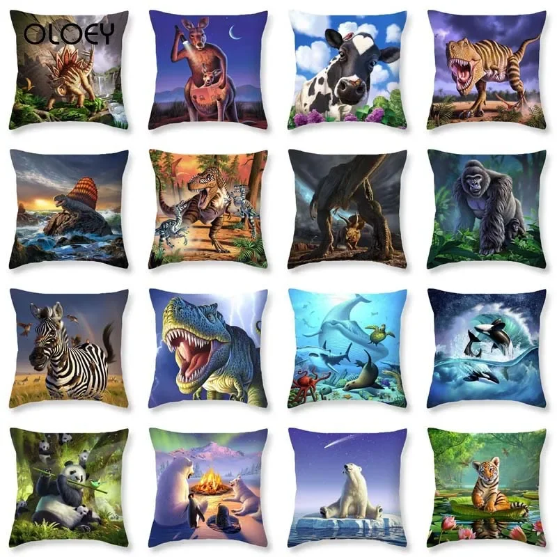 

Модная новинка, наволочка из полиэстера с принтом динозавра океана акулы, автомобиля, поясная подушка, чехол, домашний декор, наволочка для дивана, постельные принадлежности