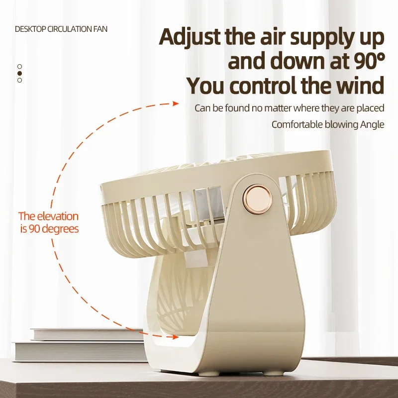 مروحة مكتب معلقة محمولة USB 8H مروحة 90 ° مروحة تب...