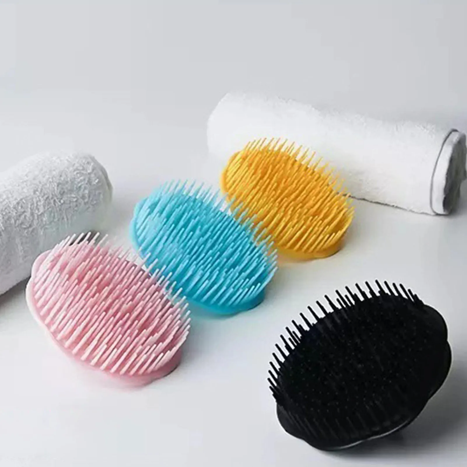 Pettini per capelli rotondi massaggiatore per cuoio capelluto spazzola per Shampoo massaggiatore per la testa esfoliante per cuoio capelluto per capelli puliti adatto per uomini e donne - immagine 2