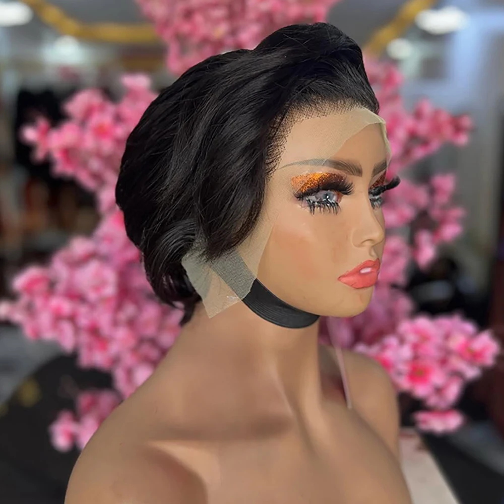 Pixie Cut Wig Human Hair Wigs Straight 13x4 Transparent Lace Short Bob Wig Brazilian Human Hair For Women Pixie