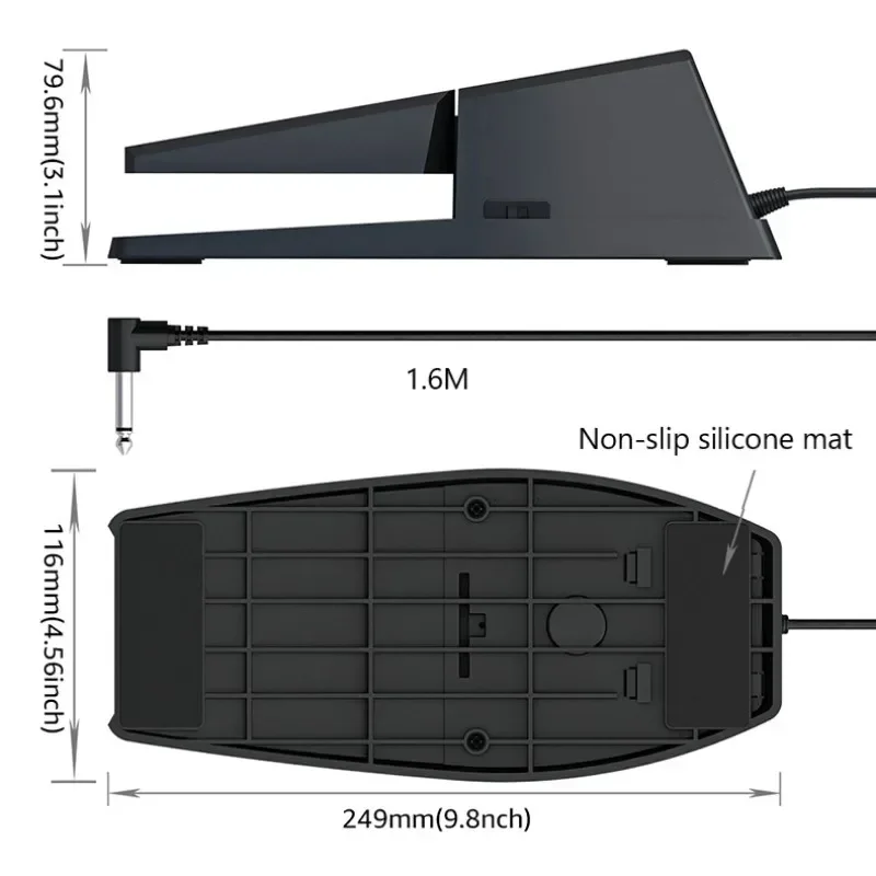 Universal electric piano keyboard, synthesizer pedal electronics