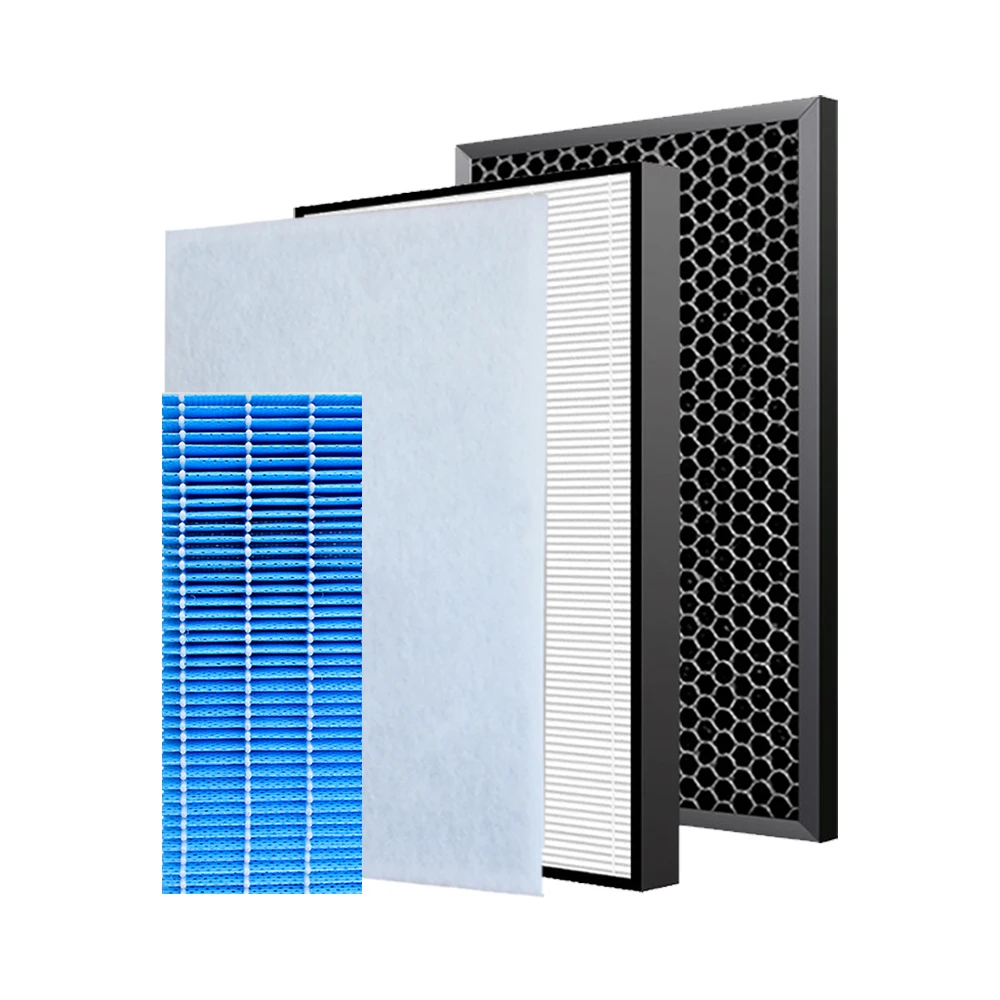 Filtre HEPA et charbon pour purificateur d'air Sharp KC-F30SA, vue de face montrant les deux couches filtrantes.