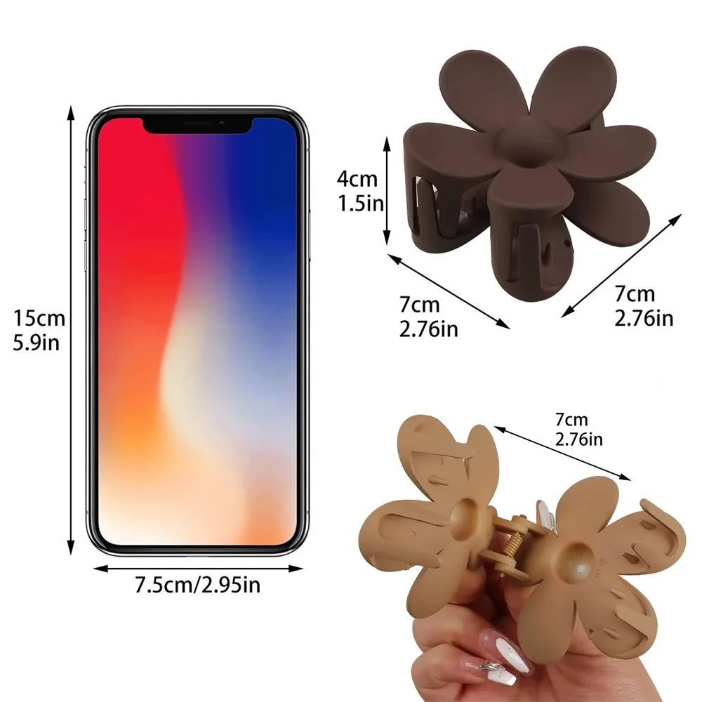 Hair Clips 3Pcs Women Fashion Flower Hair Claw Clips Matte Hair Clips Girls Non Slip Hairpins for Thick Women Accessories