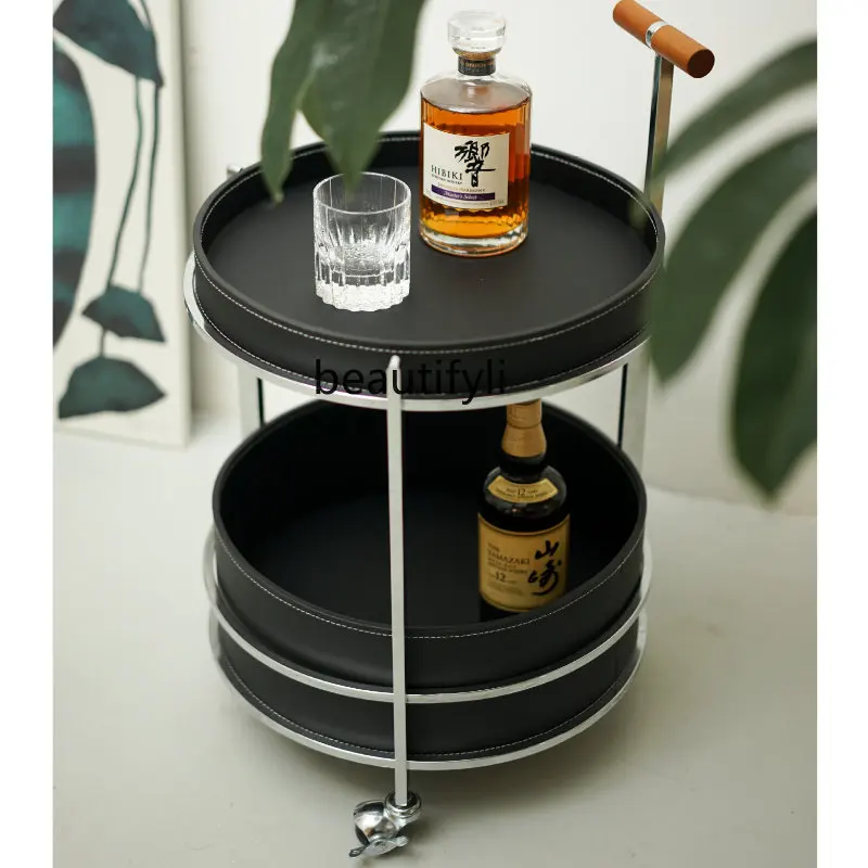 

yj Mobile Cart Multi-Purpose Locker Sofa Side Table Light Luxury Small Wine Car Snack Cart