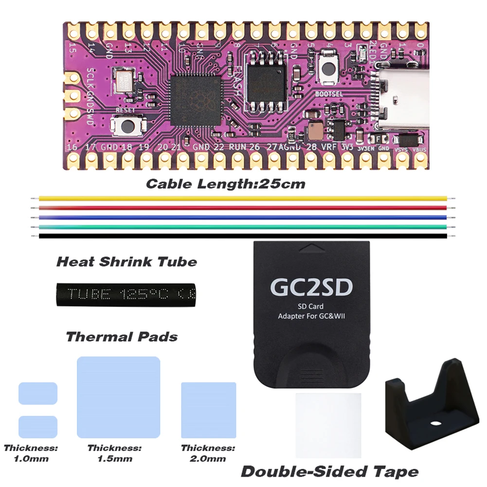 Raspberry PicoBoot  IPL ü Modchip RP2040 USB TYPE-C, ٵ ť NGC, SD2SP2  GC2SD ī б