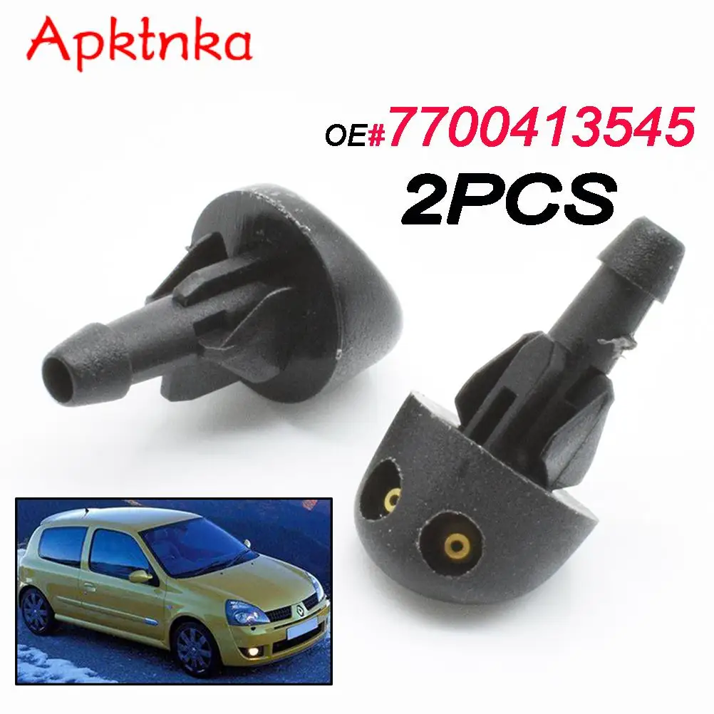 Apktnka Coppia Anteriore Tergicristallo Rondella Ugello Jet Per Renault Clio 2 2005 2004 2003 2002 2001 2000 1999 1998 Oe #7700413545