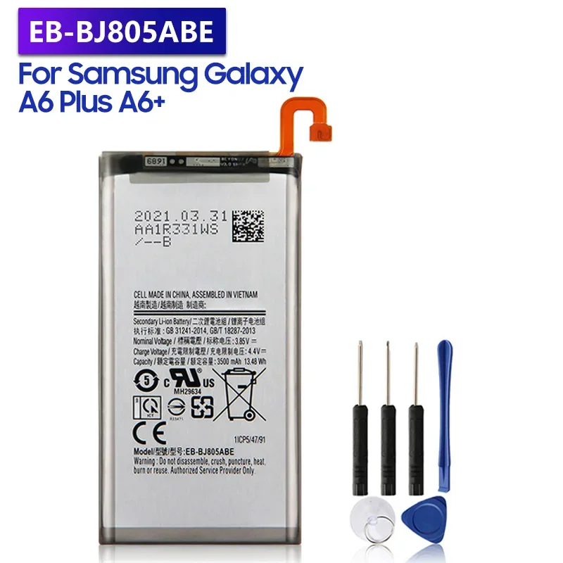 

Replacement Battery EB-BJ805ABE For Samsung Galaxy A6 Plus A6+ J6+ J805 A605 Rechargeable Phone Battery 3500mAh