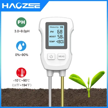 3in1 Soil Tester PH/Moisture/Temp Digital LCD Meter Heat-resistant Metal Sensor Humidity Monitor for Flower Plants Gardening 1