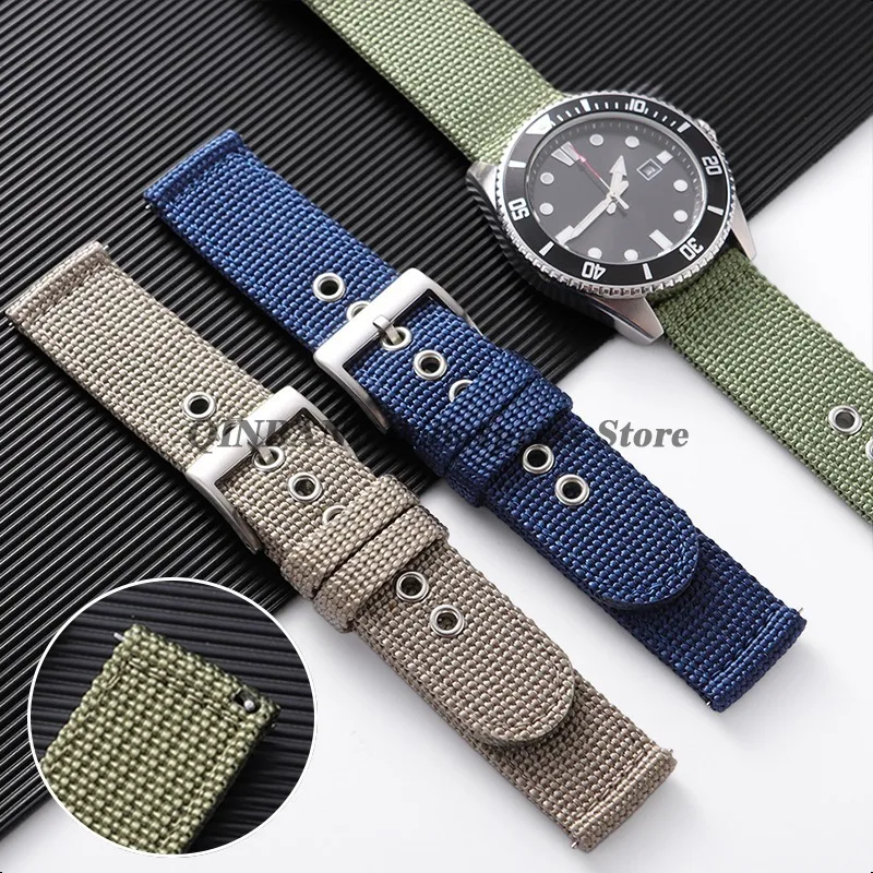 Quick Release Woven Canvas Watchband Strap - Versatile Nylon Fabric Sport Bracelet