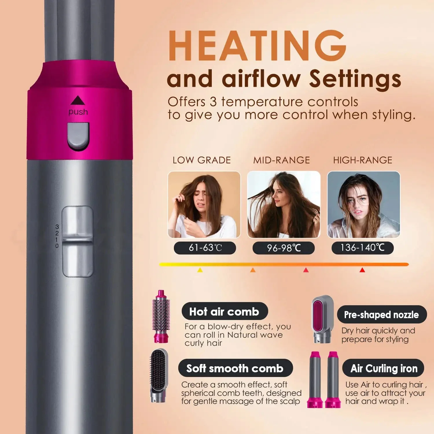 5 in 1 Hair Curler Set for Professional Styling