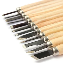 Couteau à ciseau professionnel pour sculpture sur bois, ensemble d'outils à main pour sculpture de base et détaillée, outils de bricolage d'art, 12 pièces 