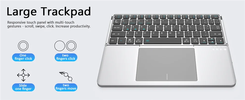 JOMAA Ensemble clavier et souris sans fil pliables Bluetooth avec support et fonction vocale intelligente._voghion.com