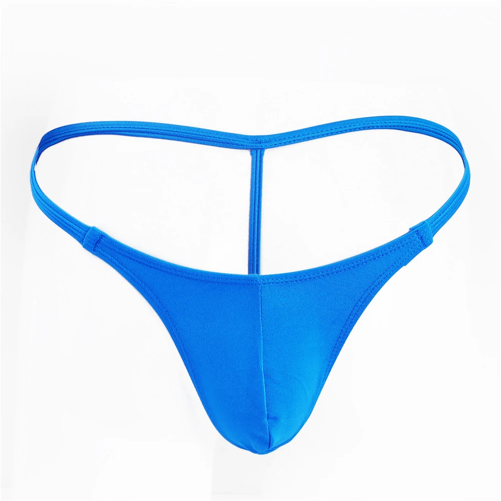 Men Sexy G-String Low Rise Sheer Thong Pouch Enhancing Bikini Lingerie Underwear T-back Slim Side Underpants Beach Swim Lingerie