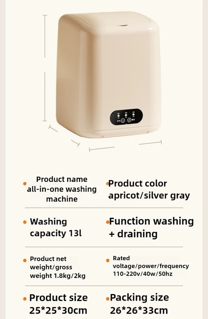 13L Large-capacity Small Portable Clothes Dryers Semi-automatic Elution Dual-purpose Washing Machine with Blue Light Household 4