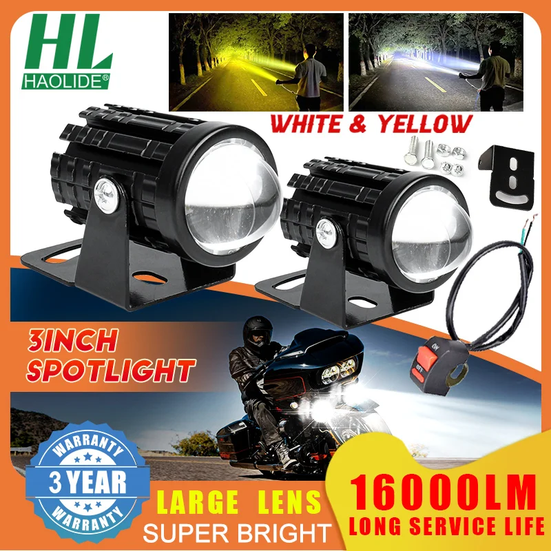 HAOLIDE-LED Motocicleta Spot Light, condução, corrida, trabalho, alta potência, 16000LM, barra de luz LED, luz de trabalho, Auto LED Fog Light