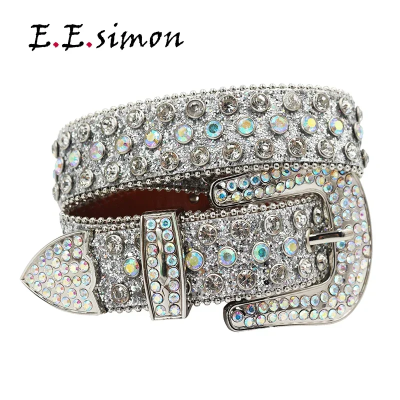 Strass Riem Mode Western Bling Crystal Bezaaid Lederen Riem Accessoire