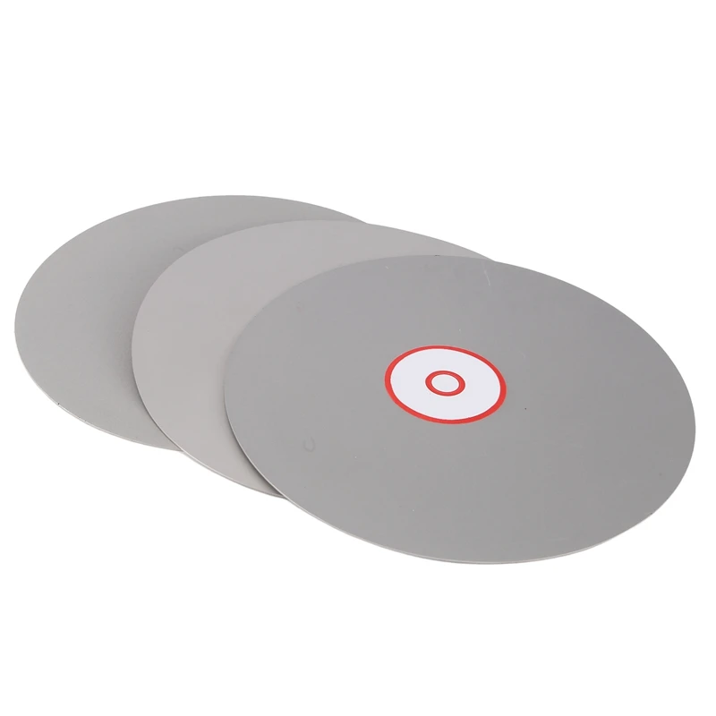 3 PCS Diamond Polishing Disc 8 Inch Silver 600/1000/3000 Grit Wheel Lapping Grinding Disc Tool 3