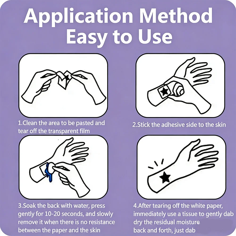 Temporary Tattoos Purple Lightning Bold Makeup Waterproof Face Arm Thigh Waist Sticker for Cosplay Party Gifts Halloween Random