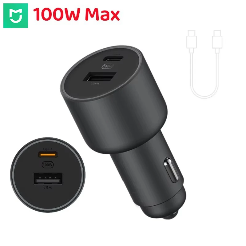 Xiaomi 100W Max Dual USB Car Charger with LED Fast Charging
