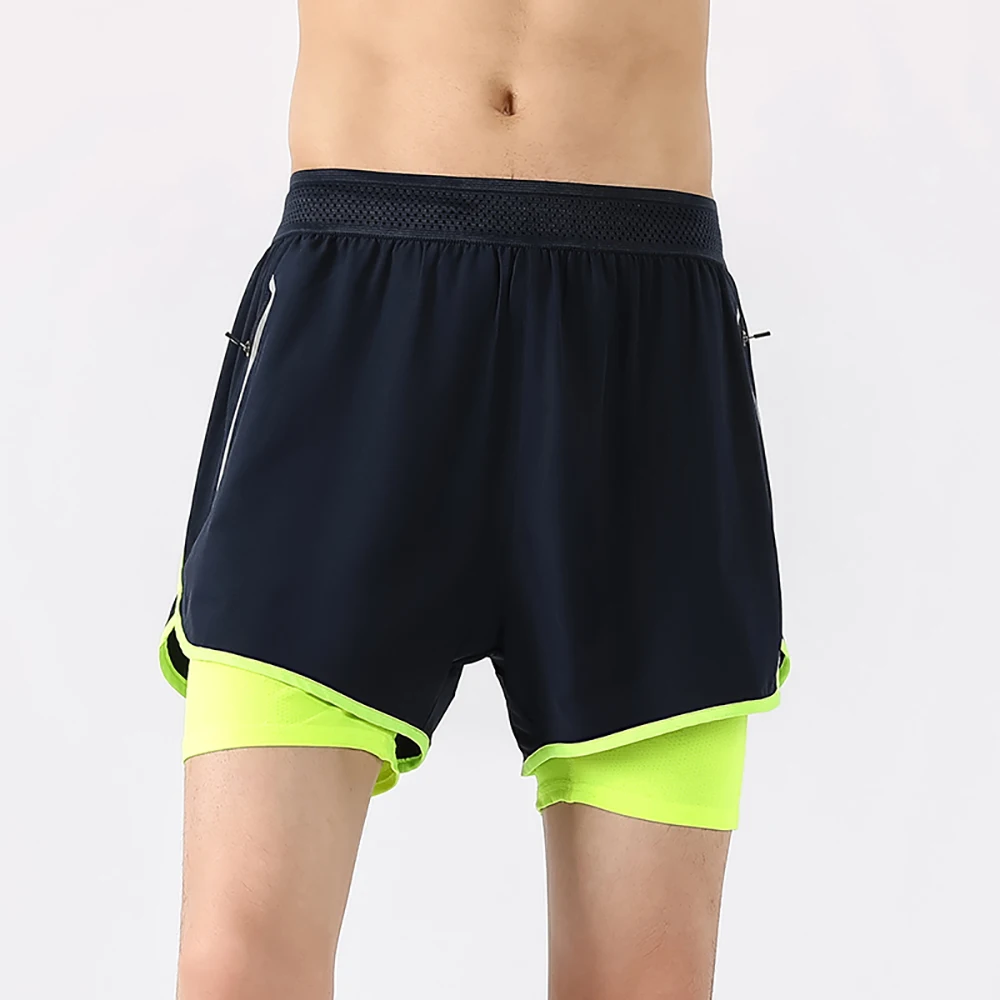 2-in-1 Running Shorts Men's Summer New Quick Drying Breathable Active Training Exercise Jogging Cycling Loose-Fit Shorts