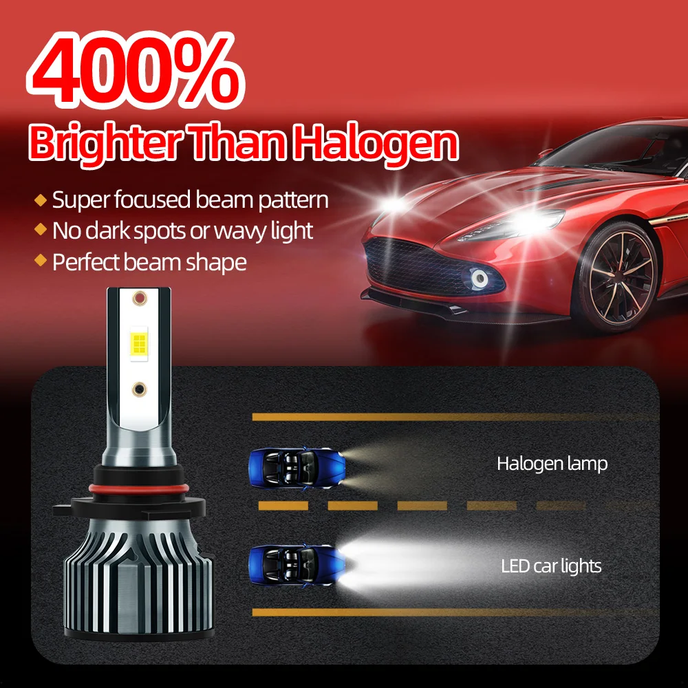 40000LM Canbus LED Headlight Bulbs 240W Front Lights 12V 6000K High Low Beam Car Lamps For Geo Prizm 1993 1994 1995 1996 1997