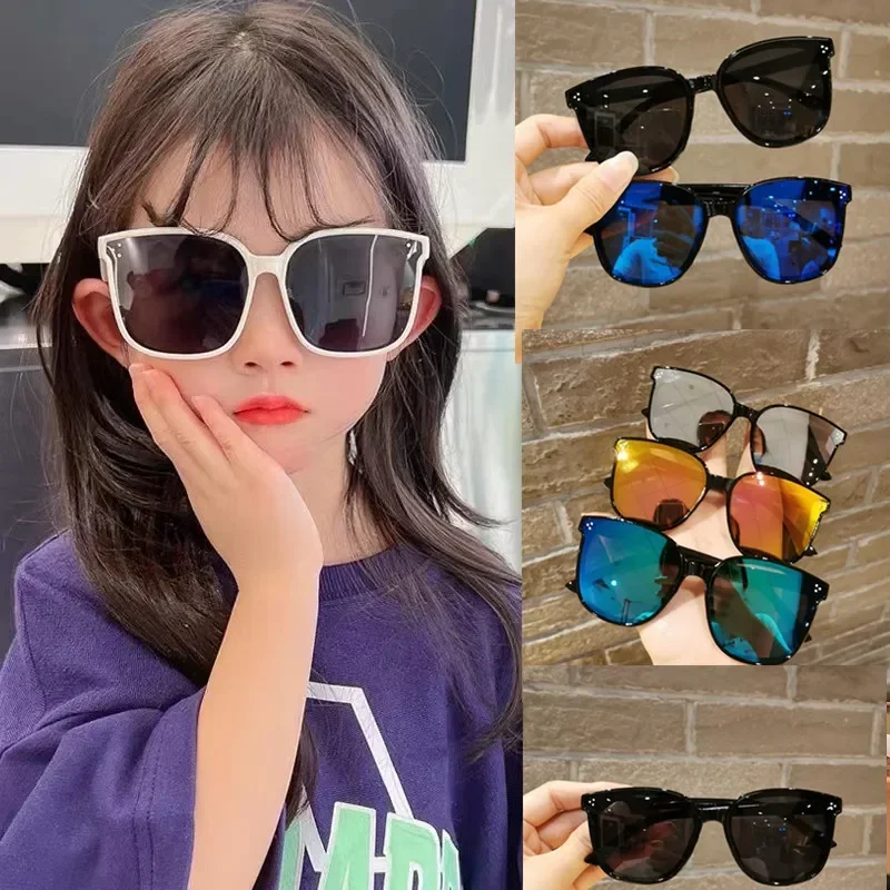 Children Shape Round Sunglasses Girl Boy Shiny Coating Double Color Vintage Sunglasses UV Protection Glasses Child Goggles kids sunglasses children sunglasses