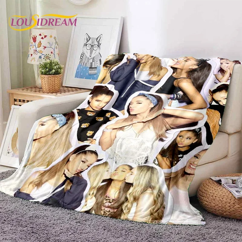 3D Ariana Grande Cat Ari Singer Soft Blankets,Keep Warm Throw Blanket Comfortable Blanket for Picnic Beds Sofa Home Bedroom Gift 6