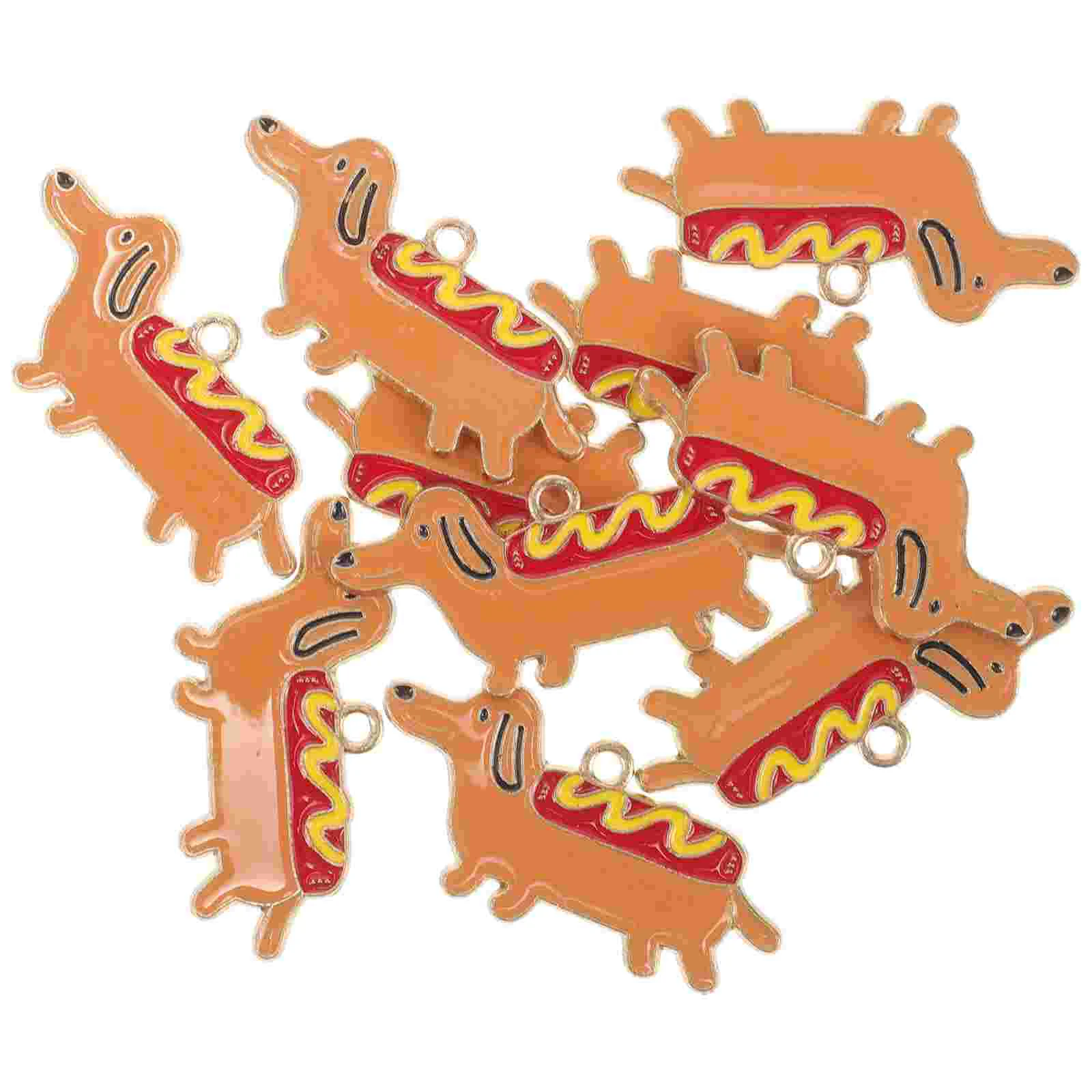

10 шт. аксессуары в форме собаки, брелок из сплава, подвеска для еды, украшения для рукоделия, украшения на день рождения для девочки