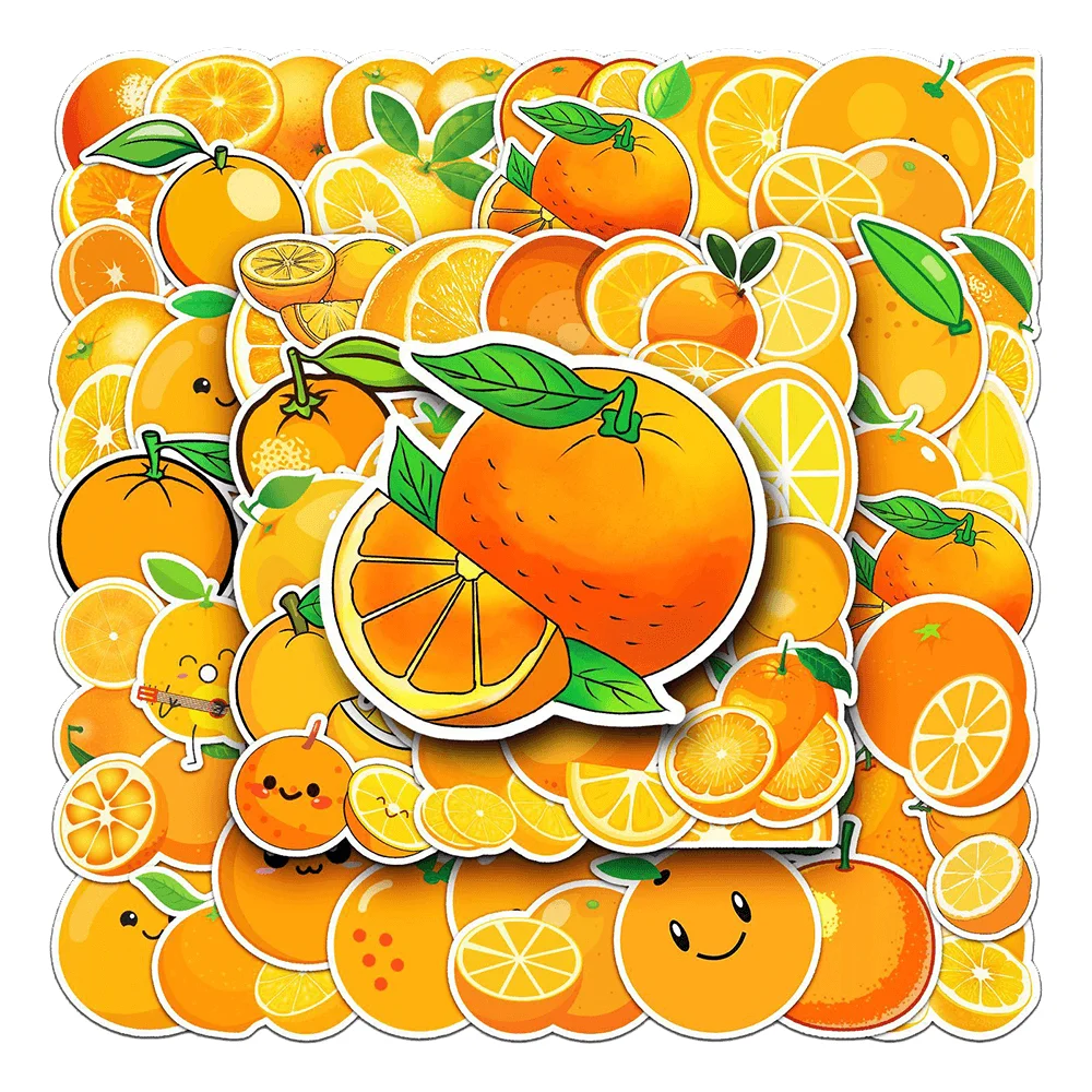 

50pcs Fruit Orange Stickers For Suitcase Ipad Stationery Scrapbooking Material DIY Scrapbook Cute Sticker Pack Craft Supplies