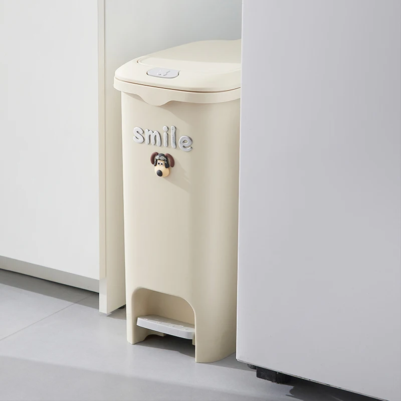 UFORU Trash can household kitchen new living room  toilet with lid large capacity high appearance level foot on paper basket 5