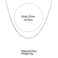 Collier scintillant Simple pour femmes, couleur argent, chaîne de clavicule, ras du cou, coréen, bijoux cadeau de fête de mariage 3
