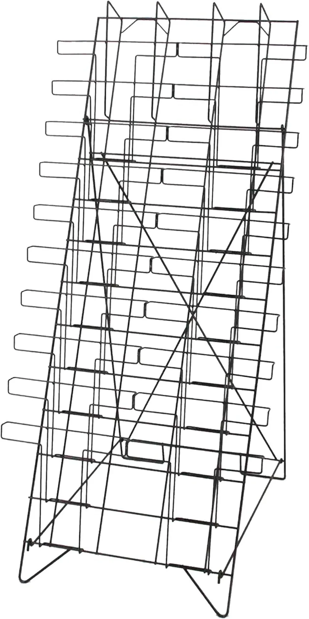 20 Tiered Black Wire Magazine Rack,Free Standing Floor Fixture with 20 Stacked Pockets,for office,livingrom,home 2
