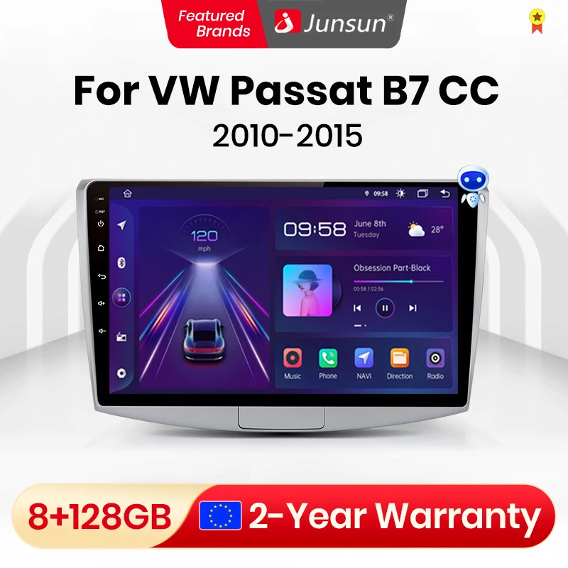 Автомагнитола Junsun V1pro 2 din Android для Passat B7 CC 2010-2015 Carplay GPS | Автомобили и мотоциклы