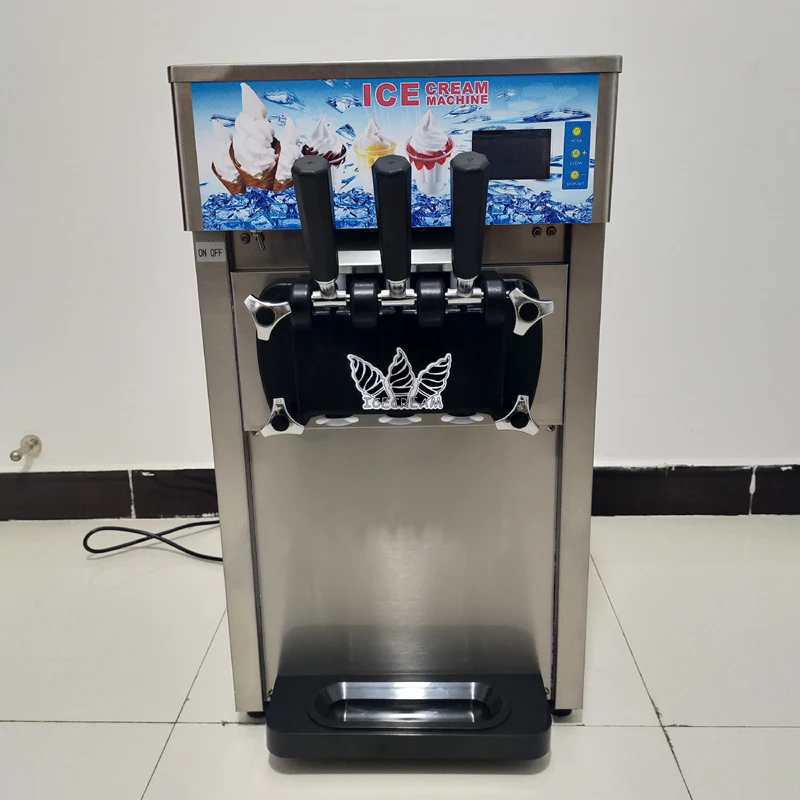 Soft Serve Ice Cream Machine Commercial Electric Ice Cream Makers Desktop Sundae Ice Cream Machine 220V 110V 2
