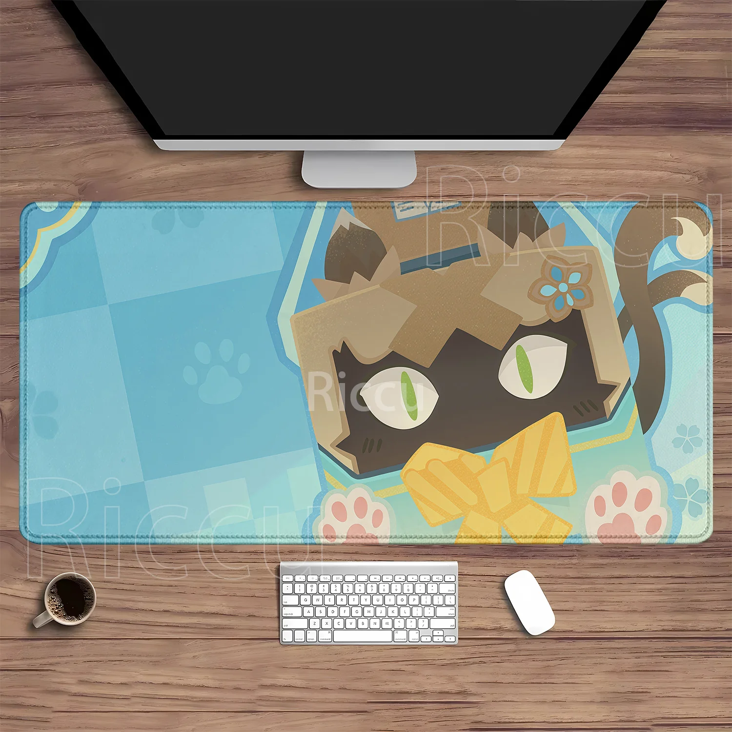 Varesa Columbina Furina Genshin Impact Pattern Gaming Mouse Pad - Large Rubber HD Printed Desk Mat