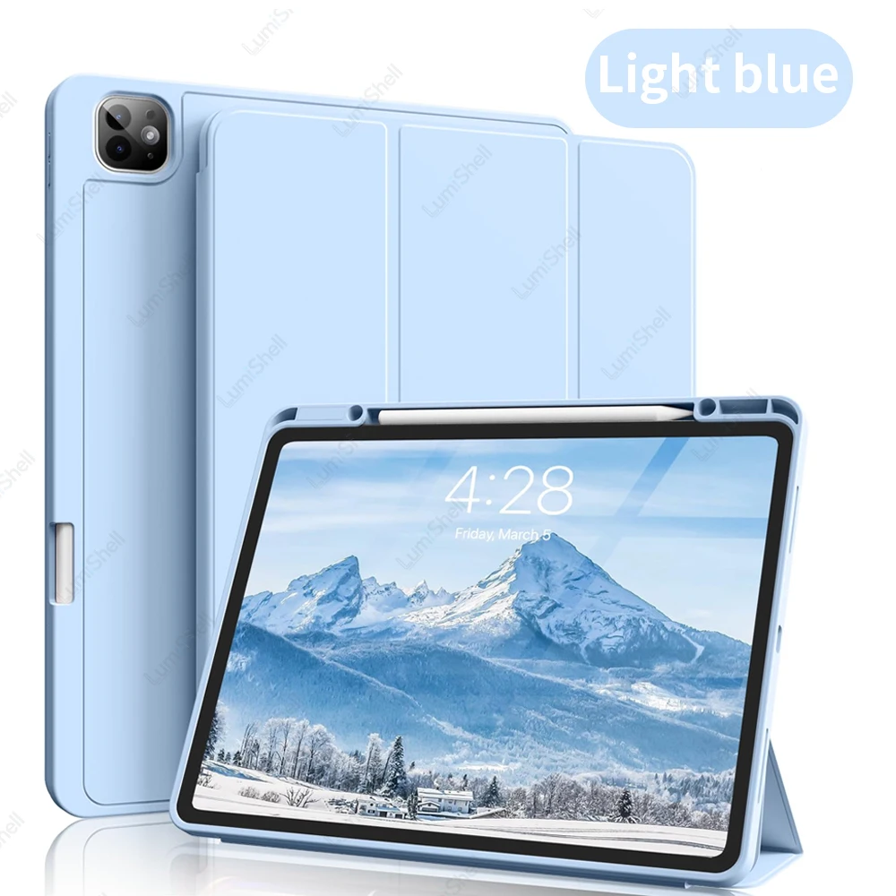 Versatile Tablet Case with Pencil Holder and Soft TPU Back