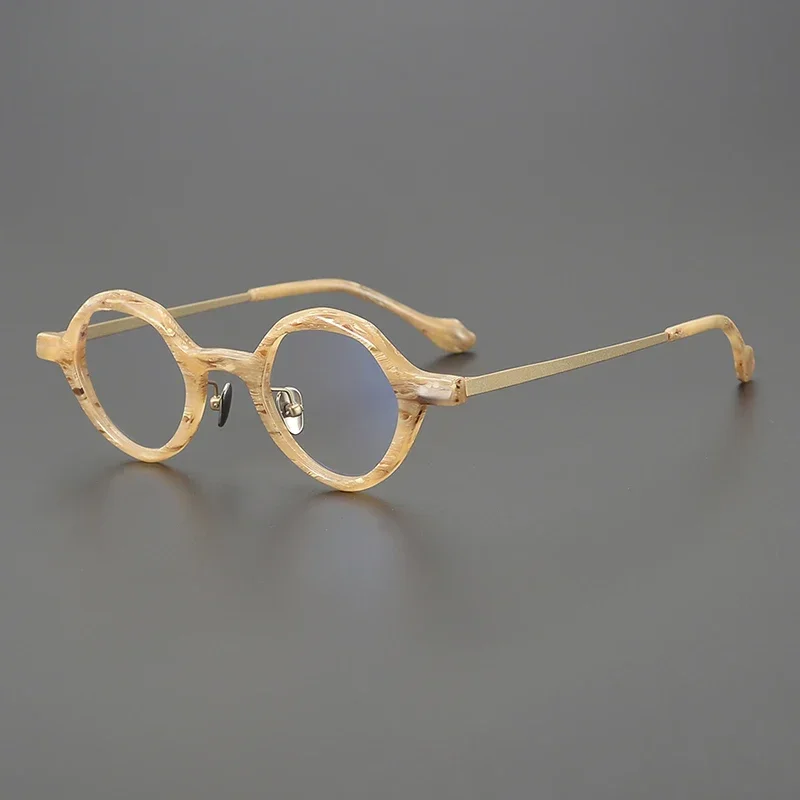 Top retro glasses frame, men's alloy trendy optical glasses, myopia reading, women's round personalized glasses