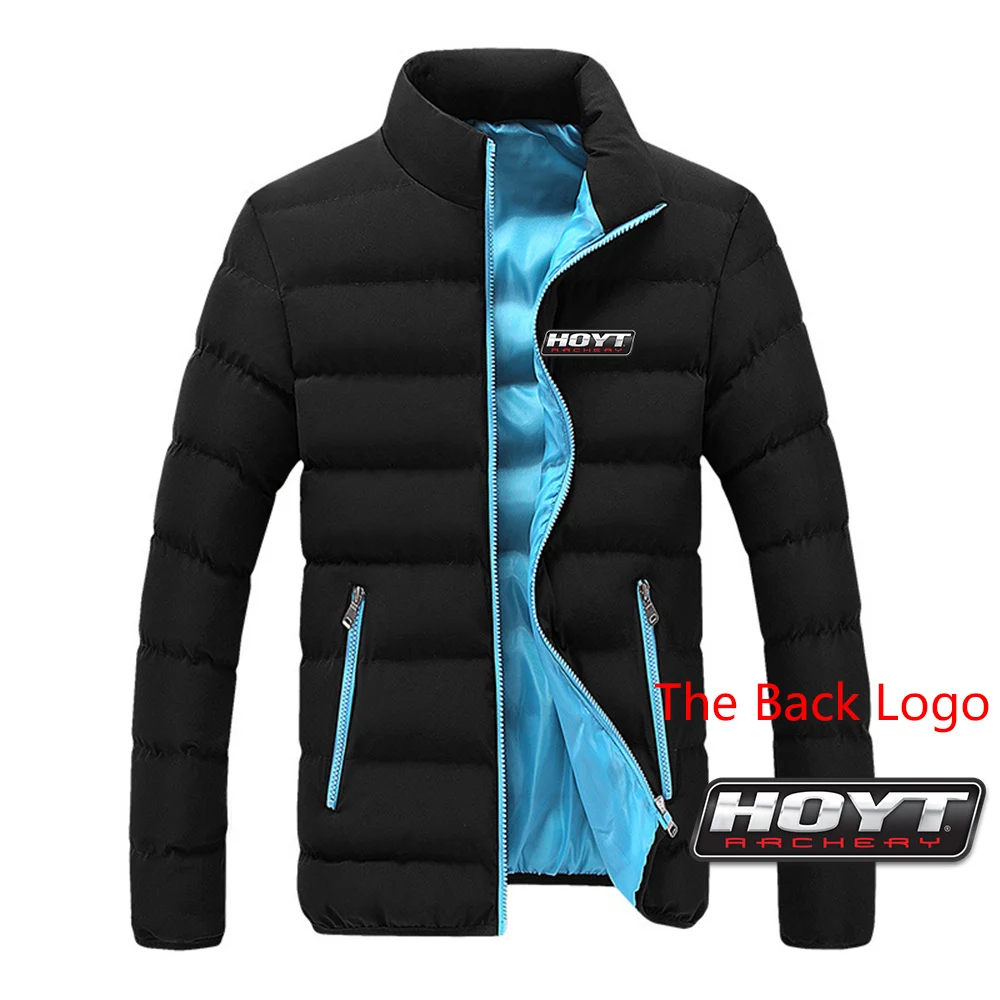 2024 HOYT Archery Huntinger Bows Men New Autumn and Winter Printing Stand Collar Breathable Cotton-padded Jacket Warm Coats Tops 5