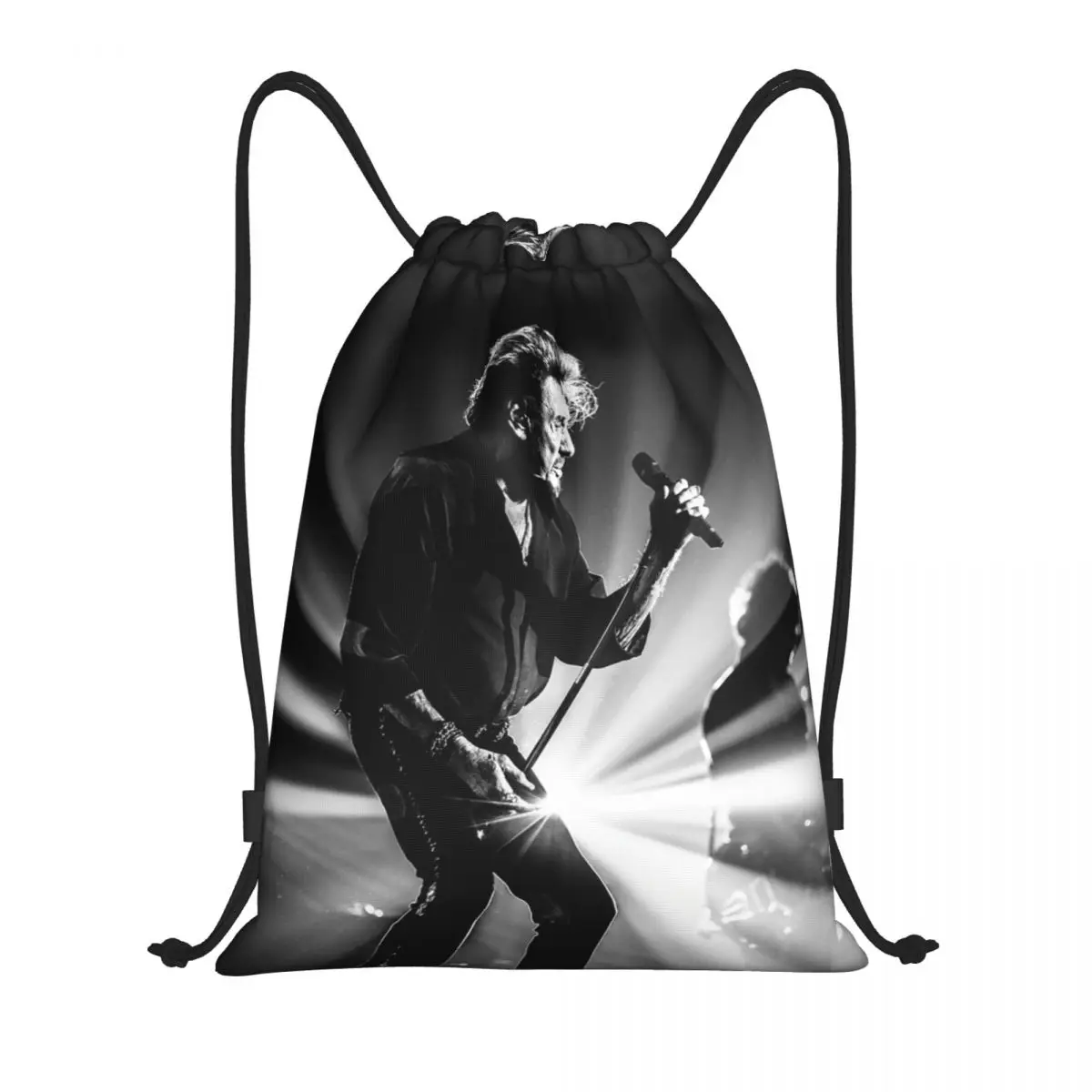 

Johnny And Hallyday Backpack Humor Infantry pack Drawstring Bags Gym Bag Graphic Vintage Durable