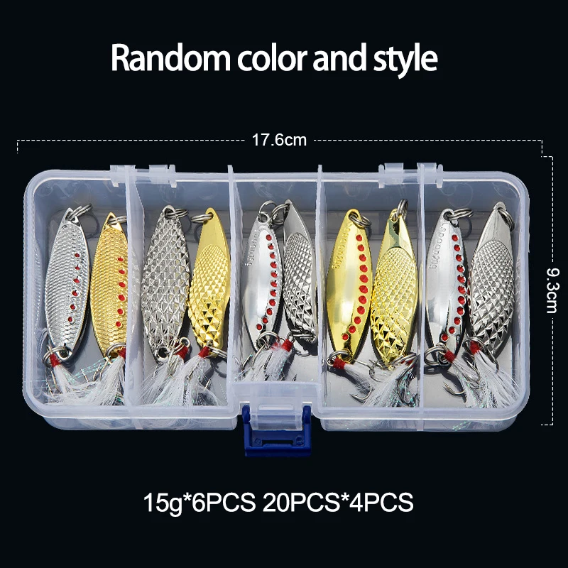 Fishing Spoon Metal Fishing Lure Kit Metal Spoon Lures Inline